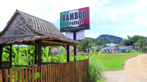 Nang Krabi Thailand Oktober 2018 Houten Bamboe Cottage Hut Bamboe — Stockvideo