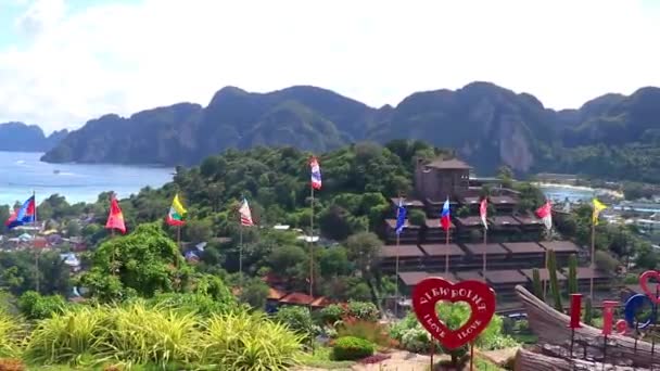 Nang Krabi Tailandia Octubre 2018 Panorama Vista Encanta Koh Phi — Vídeos de Stock
