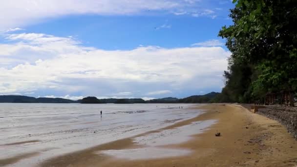 Krásný Tropický Ráj Panorama Pohled Tyrkysovou Vodní Pláž Dlouhým Ocasem — Stock video