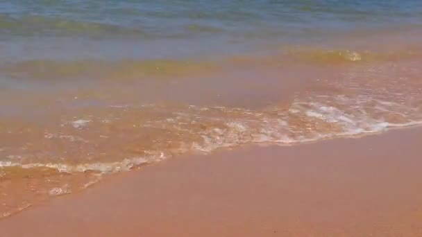 Tropiska Strandvågor Och Blå Vattensand Jomtien Beach Pattaya Bang Lamung — Stockvideo