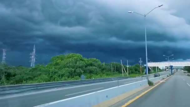 Carmen Quintana Roo Mexico September 2023 Autorijden Snelweg Door Tropische — Stockvideo