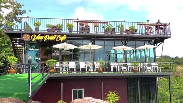 Nang Krabi Thailand Říjen 2018 View Point Cafe Restaurace Káva — Stock video