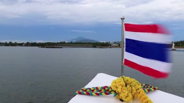 Thajsko Thajská Vlajka Lodi Turné Nang Amphoe Mueang Krabi Thajsko — Stock video