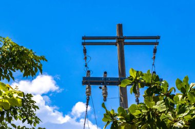 Playa del Carmen Quintana Roo Meksika 'da Meksika elektrik direğinde tam bir kaos var..