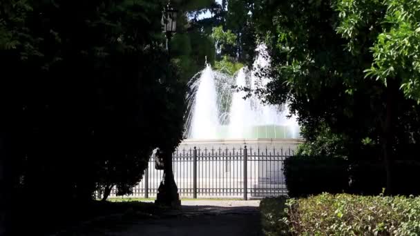 Het Congrescentrum Gebouw Zappeion Historische Gebouwen Met Fontein Goed Athene — Stockvideo