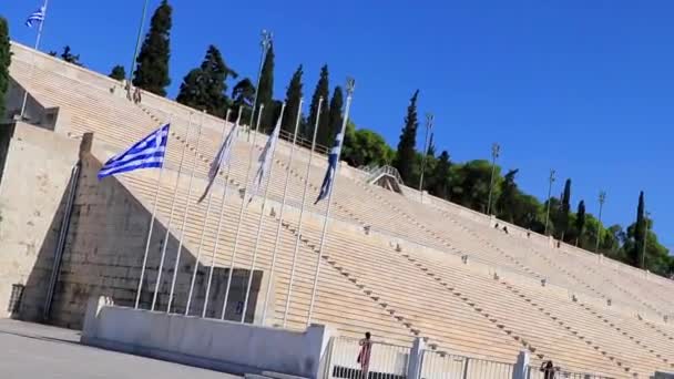 Athens Attica Görögország Október 2018 Híres Panathenaic Stadion Első Olimpiai — Stock videók