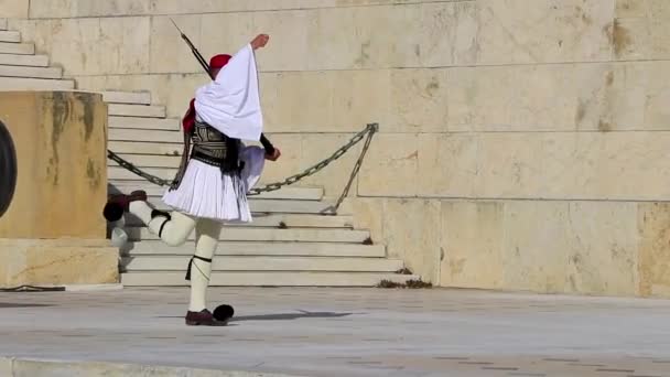 Athens Attica Greece October 2018 Monument Tomb Unknown Soldier Syntagma — Stock video