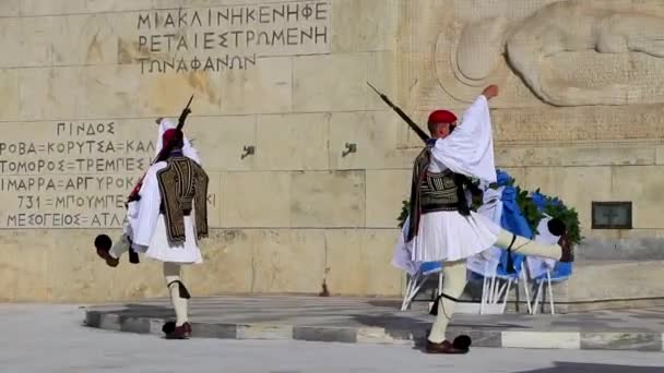 Athens Attica Greece October 2018 Monument Tomb Unknown Soldier Syntagma — Vídeos de Stock