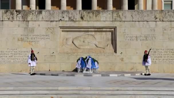 Athens Attica Greece October 2018 Monument Tomb Unknown Soldier Syntagma — Wideo stockowe