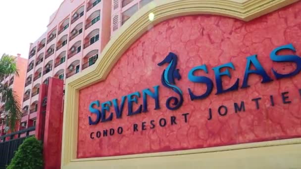 Pattaya Chon Buri Thailandia Ottobre 2018 Seven Seas Condo Resort — Video Stock