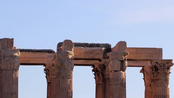 Atenas Ática Grecia Octubre 2018 Olympieion Edificios Históricos Ruinas Templo — Vídeos de Stock