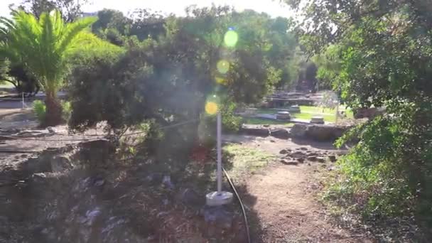 Athens Attica Greece October 2018 Olympieion Historic Buildings Ruins Temple — Stock Video