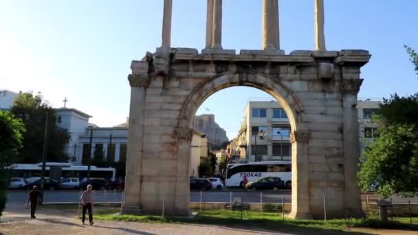 Athen Attika Griechenland Oktober 2018 Olympieion Historische Gebäude Und Ruinen — Stockvideo