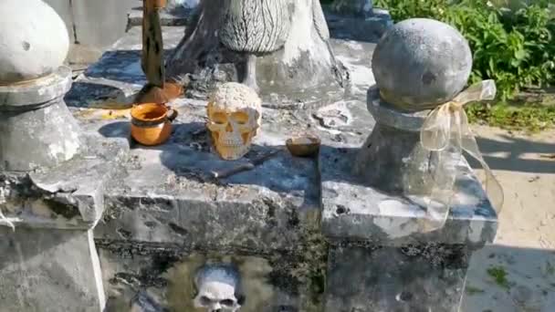 Cancun Quintana Roo Meksyk Styczeń 2022 Pirate Grave Stone Grave — Wideo stockowe