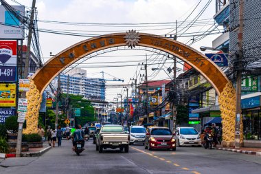 Pattaya Chon Buri Thailand 25. October 2018 City arch Extreme city and street in Pattaya Bang Lamung Amphoe Chon Buri Thailand in Southeastasia Asia.