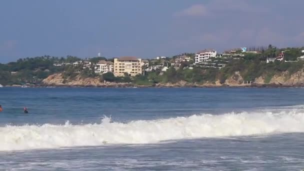 Puerto Escondido Oaxaca Mexico November 2022 Surfer Surfen Surfen Surfplank — Stockvideo
