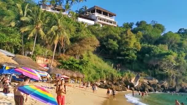 Puerto Escondido Oaxaca Mexico November 2022 Beach Sand Turquoise Blue — Vídeo de Stock
