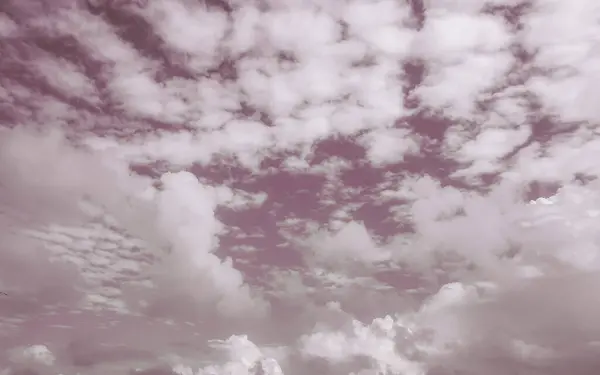 stock image Blue sky with chemical cumulus clouds chemical sky scalar waves and chemtrails on sunny day in Playa del Carmen Mexico.