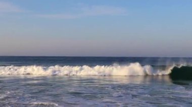 Extremely huge big powerful surfer waves on the beach in Zicatela Puerto Escondido Oaxaca Mexico.