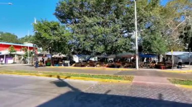 Playa del Carmen Quintana Roo Mexico 16. Mart 2021 Playa del Carmen Quintana Roo 'da park yeri ve pazar yeri..