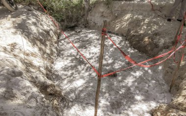 Playa del Carmen Quintana Roo Meksika 'daki Karayipler' deki tropikal mangrov ormanı ve göl göleti..