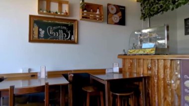 Orta Amerika 'da Alajuela Kosta Rika' da kafe ve restoran iç tasarımı.
