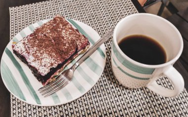 Playa del Carmen Quintana Roo Meksika 'da sabah kahvaltısı için güzel bir fincan kahve..