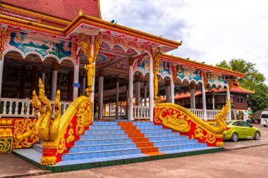 Pha Luang altın stupa ve Wat Luang Tai tapınağı sanat ve mimarisi Vientiane Laos, Güneydoğu Asya.