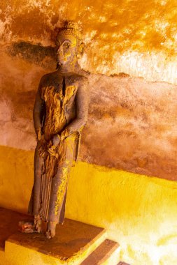 Wat Si Saket Tapınağı ve Güney Asya 'daki Vientiane Laos' ta heykeller.