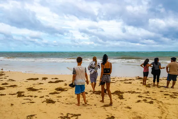 Playa del Carmen Quintana Roo Meksika 05. Temmuz 2024 Beryl Kasırgası şiddetli rüzgar ve fırtına plajda yıkıma ve yıkıma yol açtı..