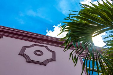 Orta Amerika 'da Alajuela Kosta Rika' da duvar inşaatı ve mimarisi.