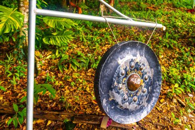 Ao Nang Krabi Thailand 19. October 2018 Gong drum at Wat Phu Khao Phra Maha Phothisat Chinese temple on the hill in Ao Nang Amphoe Mueang Krabi Thailand in Southeast Asia. clipart