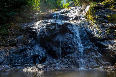 Ton Chongfa Şelalesi ve Güneydoğu Asya 'daki Khao Lak Amphoe Takua Pa Phang Nga Tayland' daki tropikal orman ve doğa manzarası.
