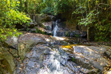 Ton Chongfa Şelalesi ve Güneydoğu Asya 'daki Khao Lak Amphoe Takua Pa Phang Nga Tayland' daki tropikal orman ve doğa manzarası.