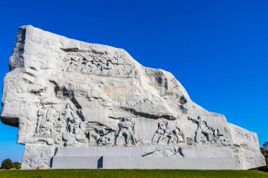 Brest Brest Bölgesi Belarus 23. Eylül 2020 Leninskiy Rayon Brest İlçe Brest Bölgesi Belarus 'taki Brest Kalesi' nde taş heykel heykeli.