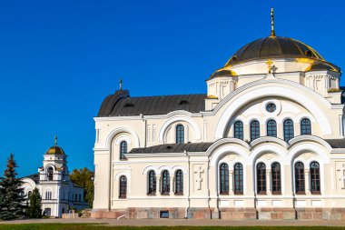 Brest Brest Bölgesi Belarus 23. Eylül 2020 St. Nicholas Garrison Katedrali ve Kolokolnya Kilisesi Leninskiy Rayon Patlaması Bölgesi Belarus Bölgesi 'ndeki Brest Kalesi' nde.