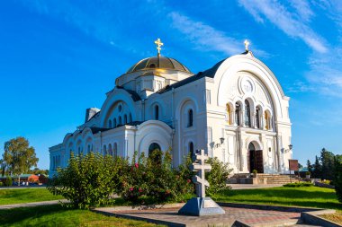 Brest Brest Bölgesi Belarus 23. Eylül 2020 St. Nicholas Garrison Katedrali ve Kolokolnya Kilisesi Leninskiy Rayon Patlaması Bölgesi Belarus Bölgesi 'ndeki Brest Kalesi' nde.