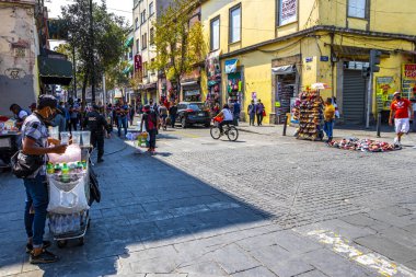 Centro Historico Mexico City 10 numara. Şubat 2021 Pazar satış mağazaları ve insanlar Centro Historico Mexico City.