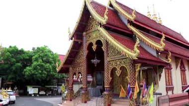 Chiang Mai Amphoe Mueang Chiang Mai Tayland 31 numara. Ekim 2018 Altın Wat Khuan Khama Budist tapınağı stupa budha ve heykel heykelleri Chiang Mai Tayland 'da heykel.