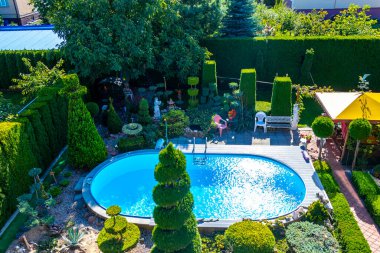 Brest Brest Bölgesi Belarus 21. Eylül 2020 Leninskiy Rayon Brest İlçe Brest Bölgesi 'ndeki bahçede güzel bir havuz..