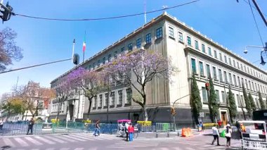 Centro Historico Mexico City Mexico 2021 Anayasa Meydanı ve Centro Historico Mexico City Mexico 'daki Ulusal Saray Meydanı.