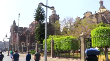 Centro Historico Mexico City 2021 Yolları trafik ve tarihi ve modern binalar Centro Historico City Mexico.