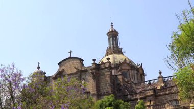 Centro Historico Mexico City 10 numara. Şubat 2021 Centro Historico Mexico City 'de güzel kubbeli kilise katedrali olan tarihi binalar..