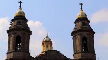 Centro Historico Mexico City 10 numara. Şubat 2021 Centro Historico Mexico City 'de güzel kubbeli kilise katedrali olan tarihi binalar..