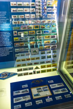 Brest Brest Bölgesi Belarus 20. Eylül 2020 Minyatürler ve koleksiyoncular klasik antika antika tren parçaları buharlı lokomotifleri Leninskiy Rayon Brest Belarus 'taki Demiryolu Mühendislik Müzesinde.