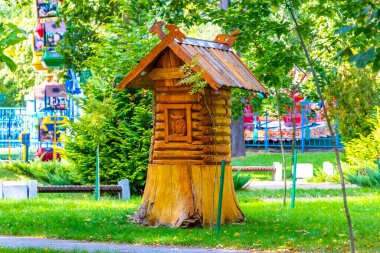 Brest Brest Bölgesi Belarus 20. Eylül 2020 Brest City Park Yeşil Doğa Sanatı ve Atıştırmalık Barlar Standı Leninskiy Rayon Brest İlçe Brest Bölgesi Belarus 'ta duruyor..