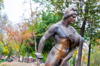 Centro Historico Mexico City 10 numara. Şubat 2021 'de Centro Historico City Mexico City' deki Alameda Central Park 'taki heykel heykeli heykeli heykeli heykeli heykeli.