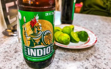 Centro Historico Mexico City 14 numara. Şubat 2021 Meksika Biraları İndio Centro Historico City Mexico 'da bir Bar Restoranında.