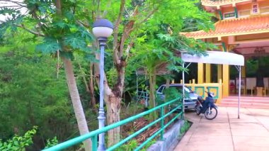 Pattaya Chon Buri Tayland 25. Ekim 2018 Kırmızı Sarı Wat Wang Sam Sien Tapınağı Çin Pavyonu Pattaya Bang Lamung Amphoe Chon Buri Tayland.