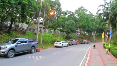 Pattaya Chon Buri Tayland 25. Ekim 2018 Tropikal kentteki patika caddesinde ve Güney Asya 'daki Pattaya Bang Lamung Chon Buri Tayland' da doğa.